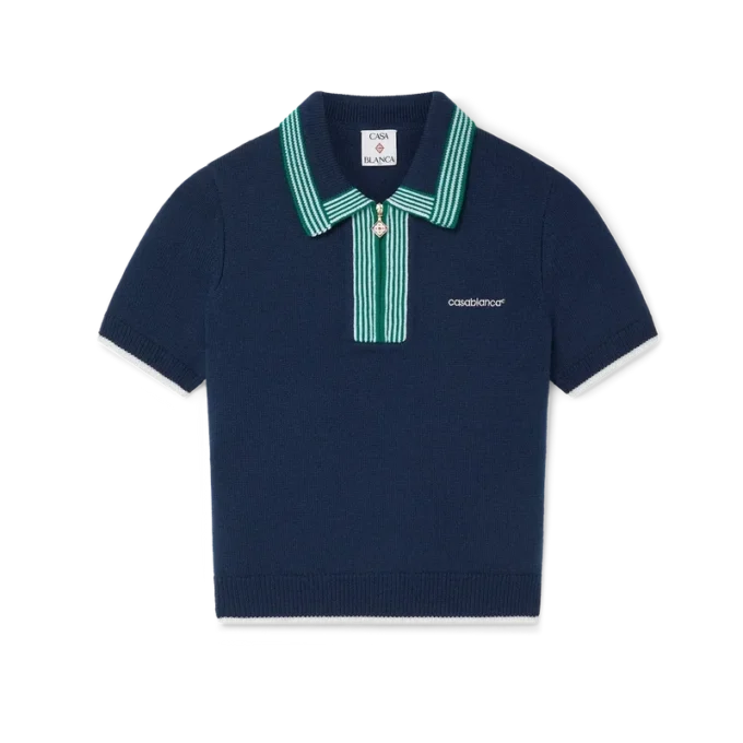 Gebreid tennispoloshirt