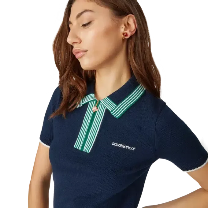 Gebreid tennispoloshirt