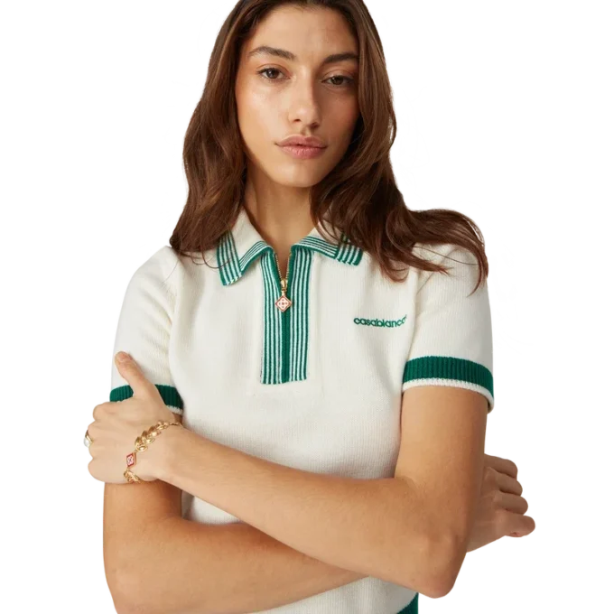 Gebreid tennispoloshirt