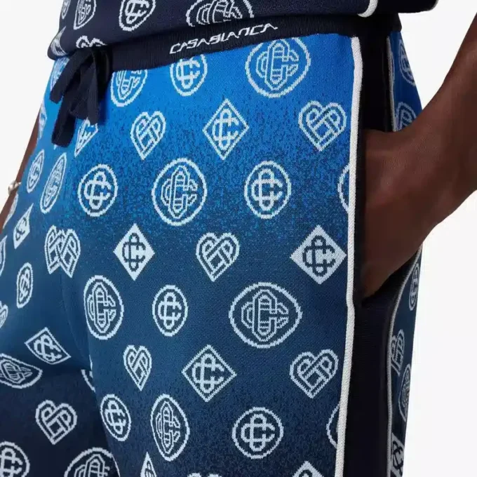 Gebreide Shorts met monogram in kleurverloop