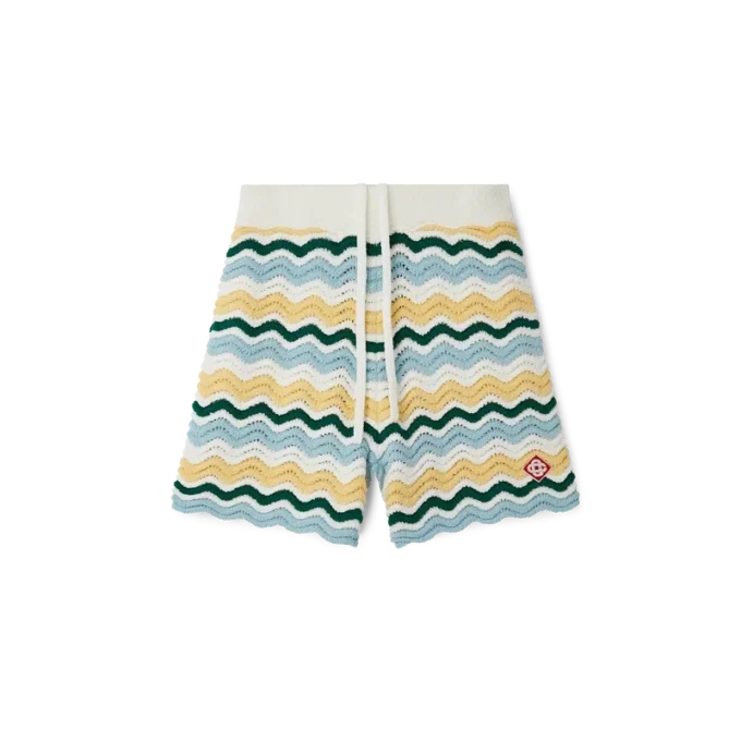 Gegolfde bouclé-Shorts