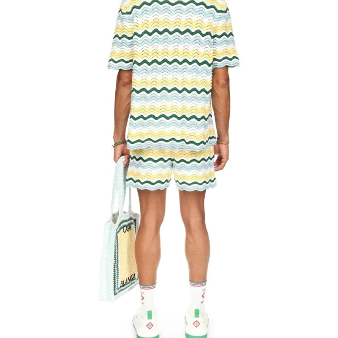 Gegolfde bouclé-Shorts