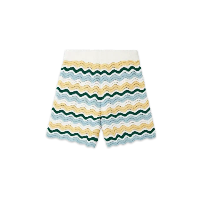 Gegolfde bouclé-Shorts