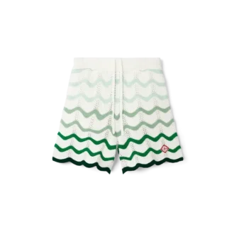 Gegolfde gehaakte shorts met kleurverloop