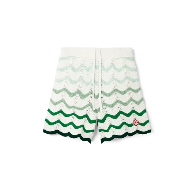 Gegolfde gehaakte shorts met kleurverloop Gegolfde gehaakte shorts met kleurverloop