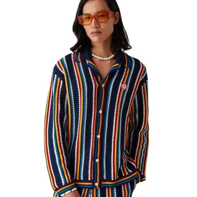 Gehaakt gestreept overhemd