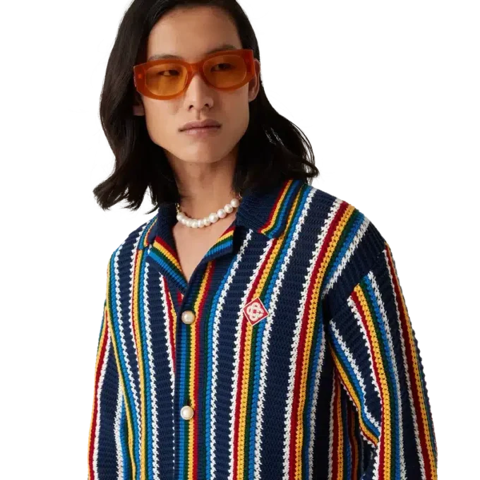 Gehaakt gestreept overhemd