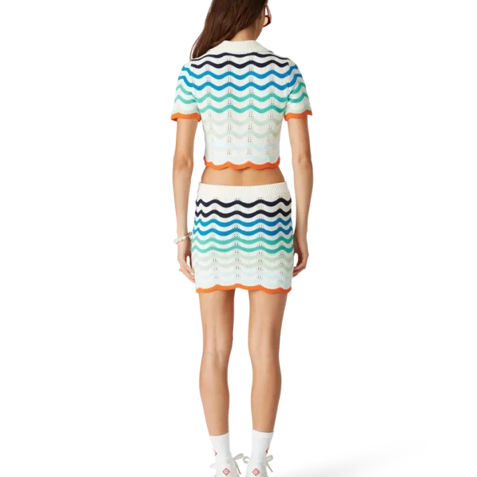 Gehaakte top met golfpatroon in kleurverloop Gehaakte top met golfpatroon in kleurverloop