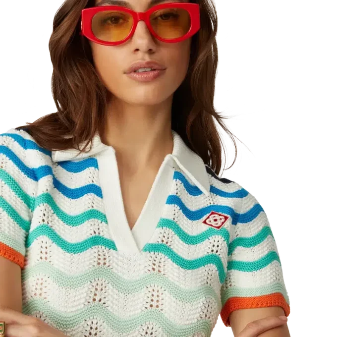 Gehaakte top met golfpatroon in kleurverloop Gehaakte top met golfpatroon in kleurverloop