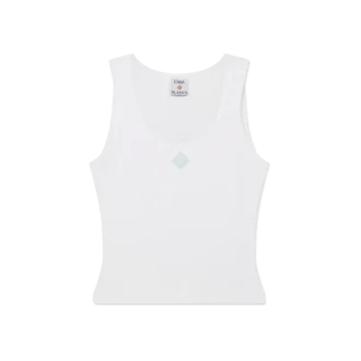 Geribbelde jersey tanktop