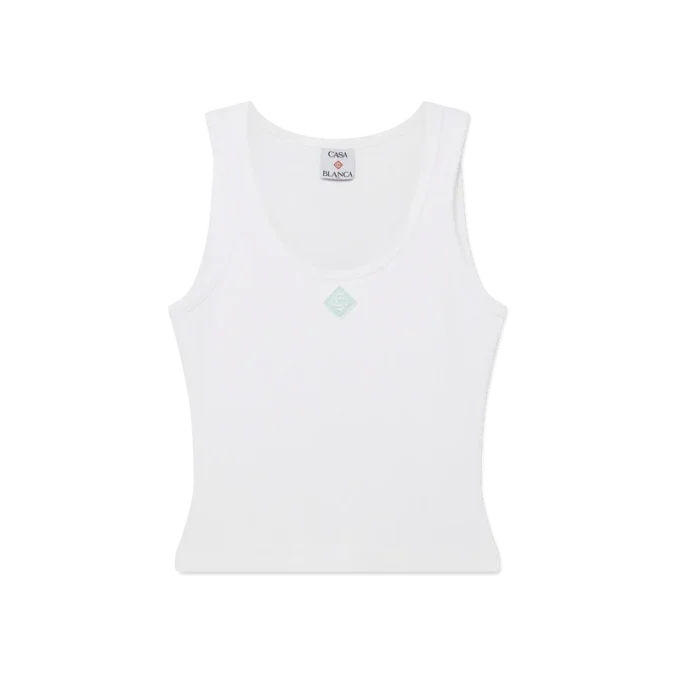 Geribbelde jersey tanktop Geribbelde jersey tanktop