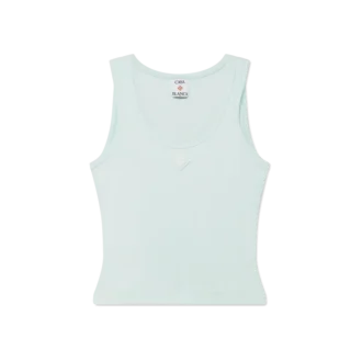 Geribbelde jersey tanktop