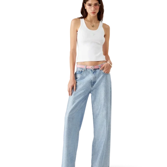 Geribbelde jersey tanktop Geribbelde jersey tanktop