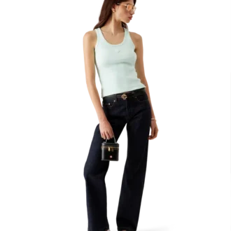 Geribbelde jersey tanktop