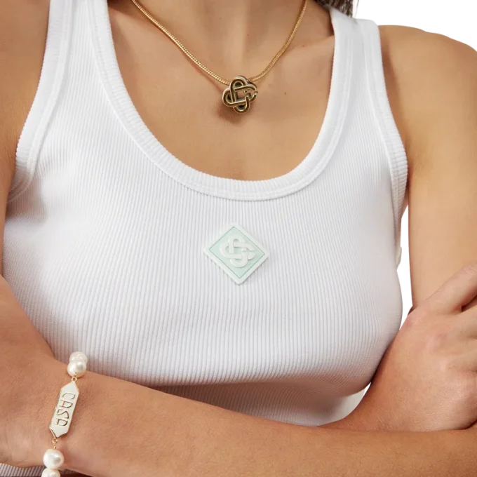 Geribbelde jersey tanktop Geribbelde jersey tanktop