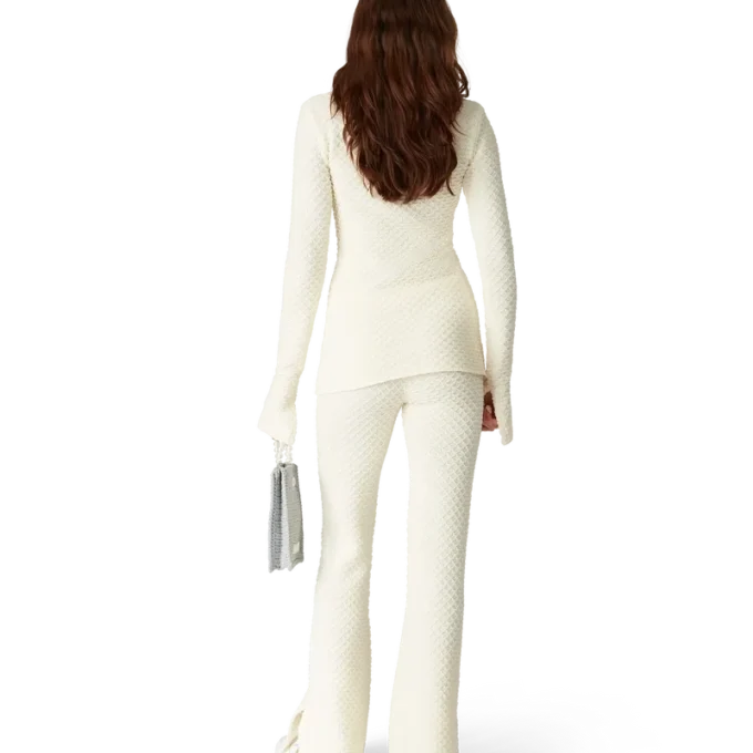 Gesteeld gebreid overhemd