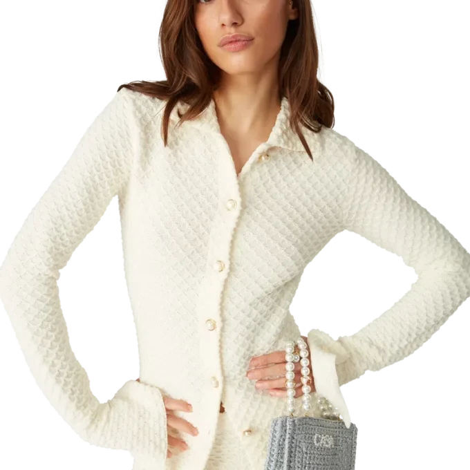 Gesteeld gebreid overhemd