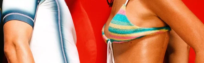 Gestreepte badstof bikinitop Gestreepte badstof bikinitop