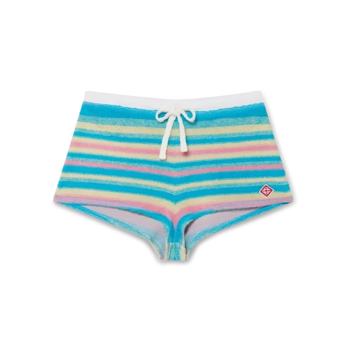 Gestreepte badstof minishort