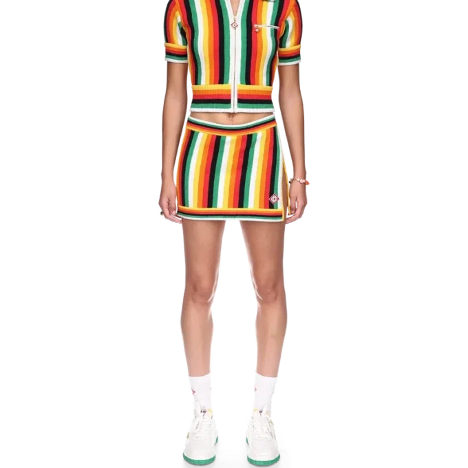 Gestreepte badstof top