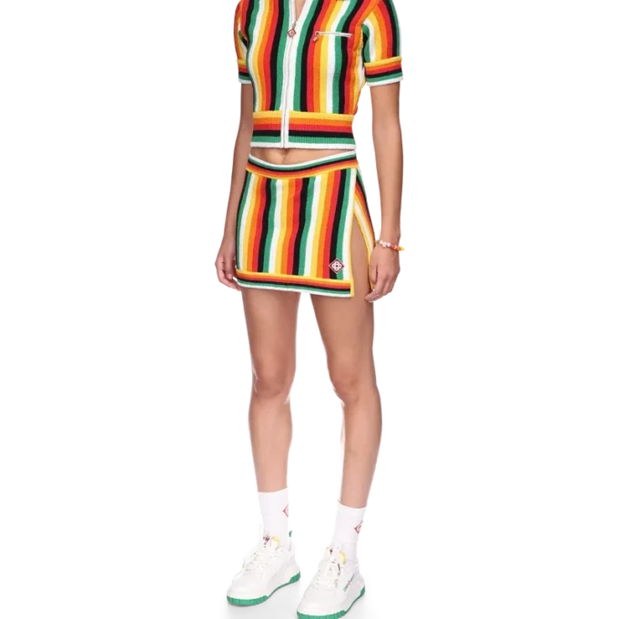 Gestreepte badstof top