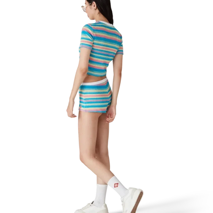 Gestreepte badstof top