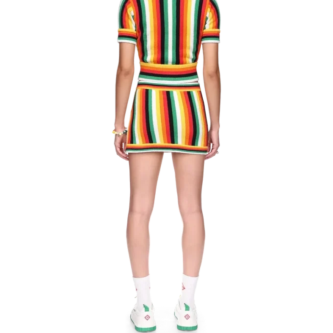 Gestreepte badstof top