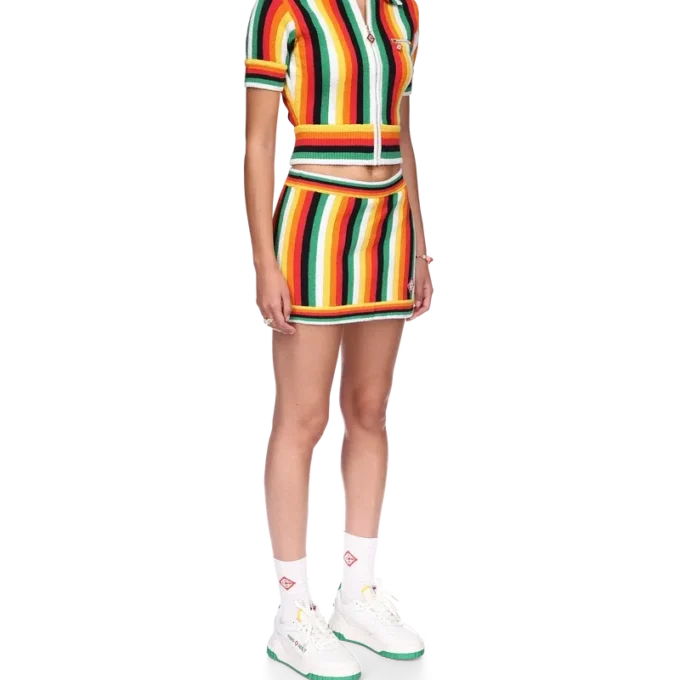 Gestreepte badstof top