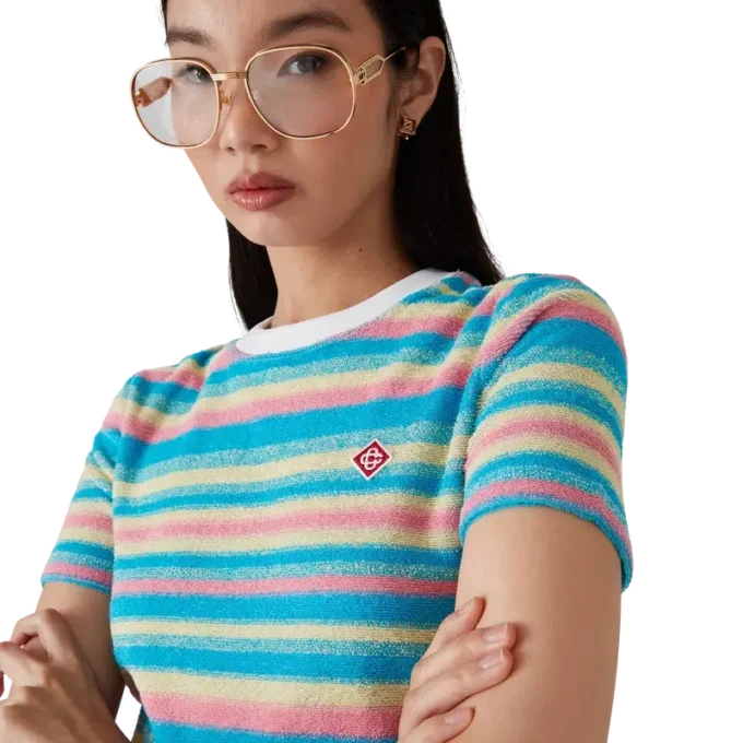 Gestreepte badstof top