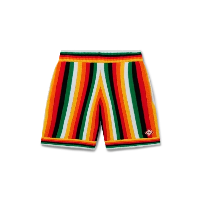 Gestreepte badstofshort Gestreepte badstofshort