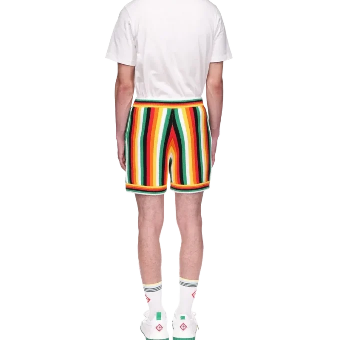 Gestreepte badstofshort Gestreepte badstofshort