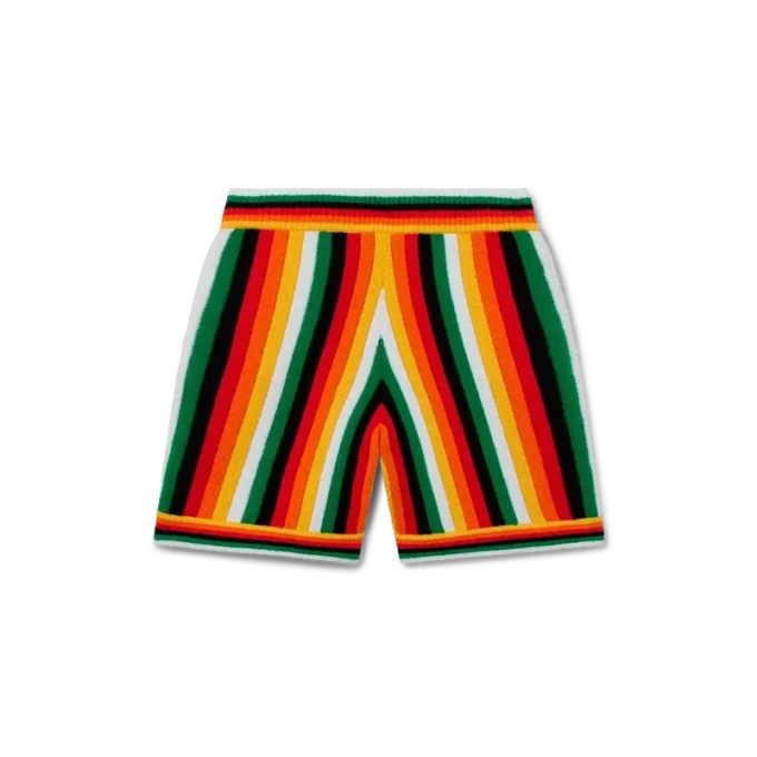 Gestreepte badstofshort Gestreepte badstofshort