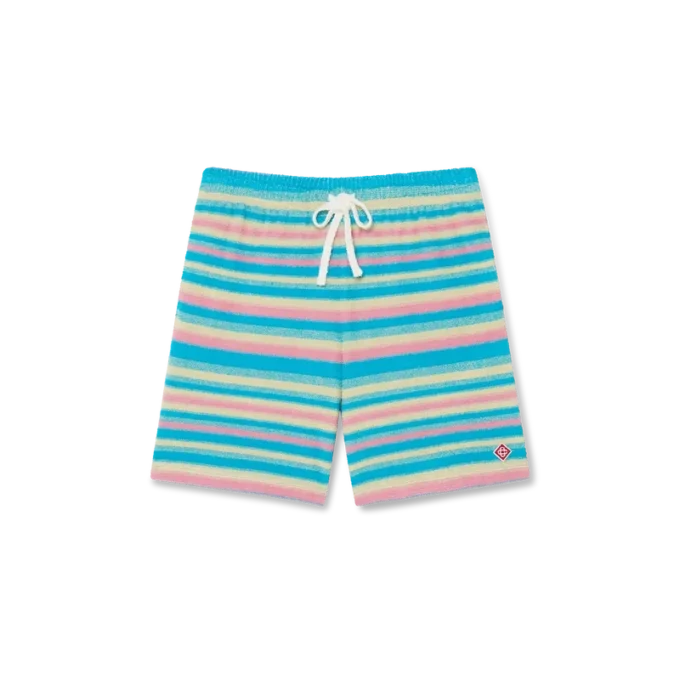 Gestreepte badstofshorts Gestreepte badstofshorts