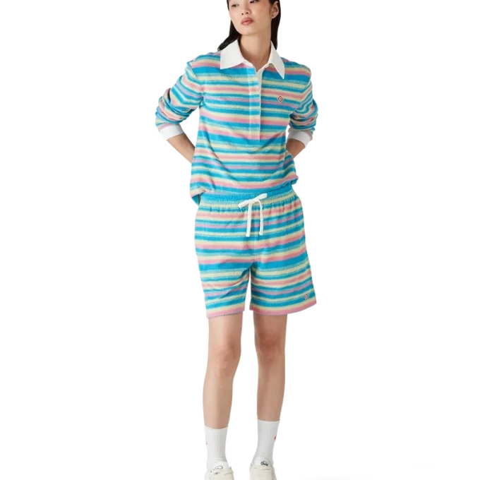 Gestreepte badstofshorts Gestreepte badstofshorts