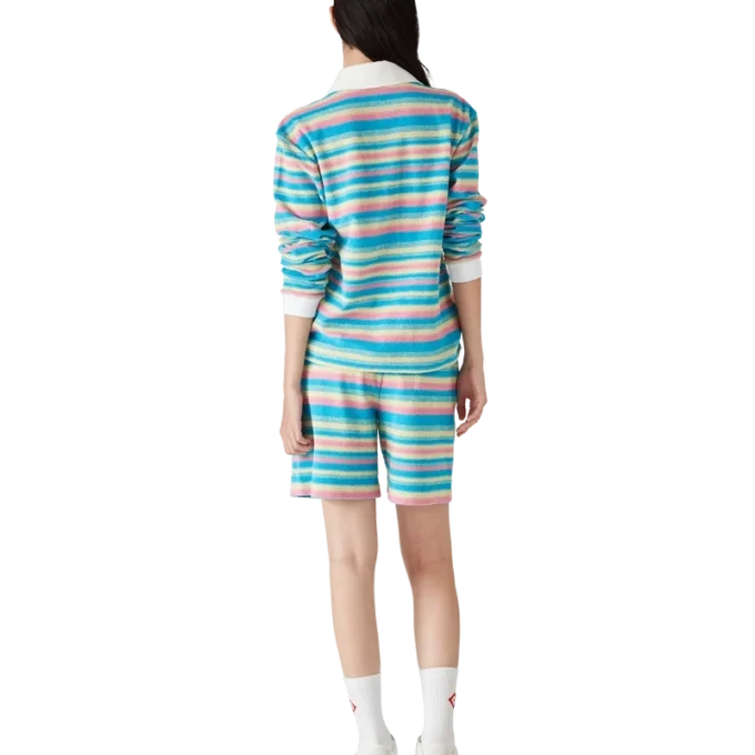 Gestreepte badstofshorts Gestreepte badstofshorts