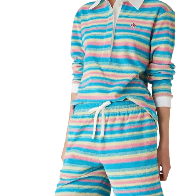 Gestreepte badstofshorts Gestreepte badstofshorts