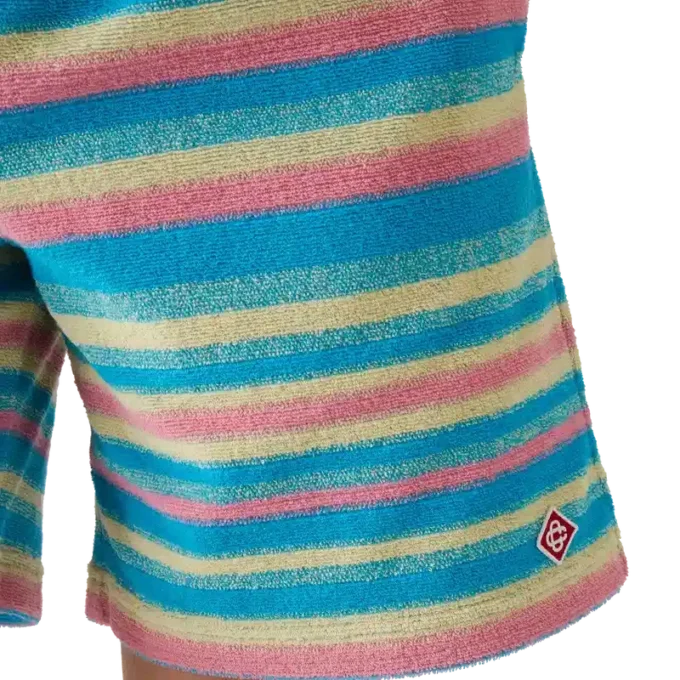Gestreepte badstofshorts Gestreepte badstofshorts