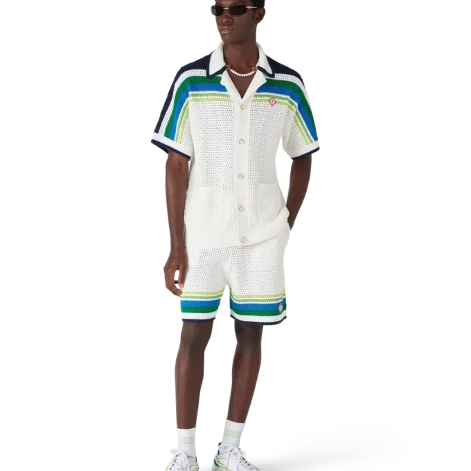 Gestreepte gebreide Shorts Gestreepte gebreide Shorts