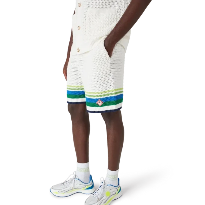 Gestreepte gebreide Shorts Gestreepte gebreide Shorts