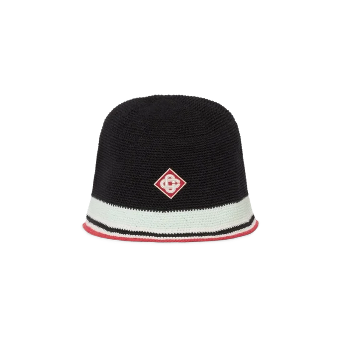 Gestreepte gehaakte muts