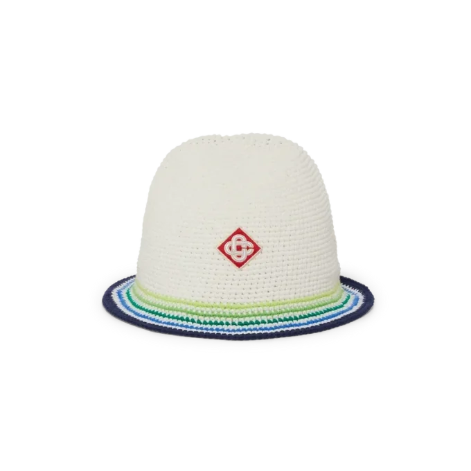 Gestreepte gehaakte muts