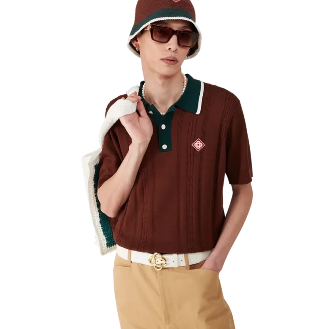 Gestreepte gehaakte muts