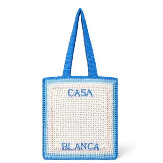 Gestreepte gehaakte tas