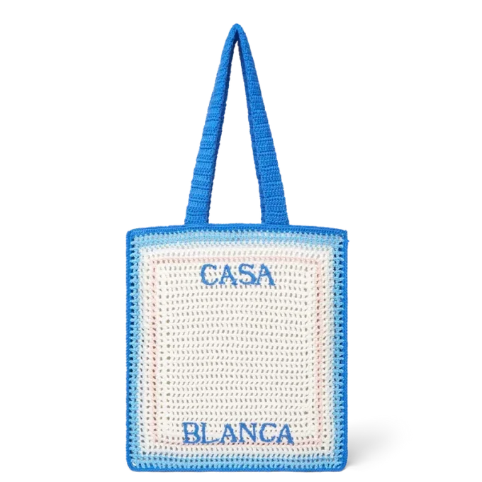 Gestreepte gehaakte tas