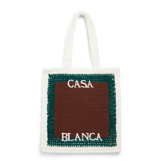 Gestreepte gehaakte tas