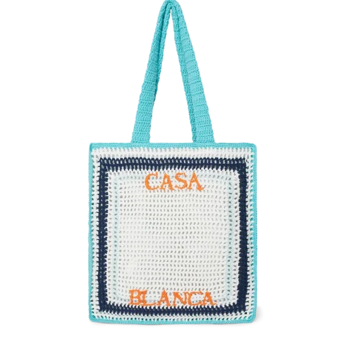 Gestreepte gehaakte tas