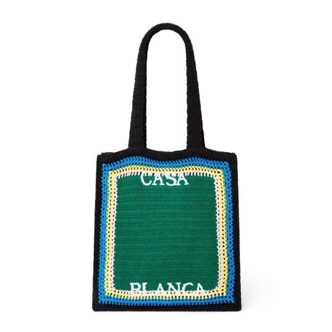 Gestreepte gehaakte tas