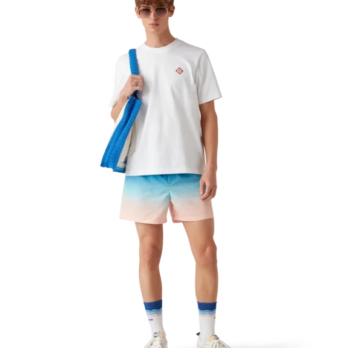 Gestreepte gehaakte tas