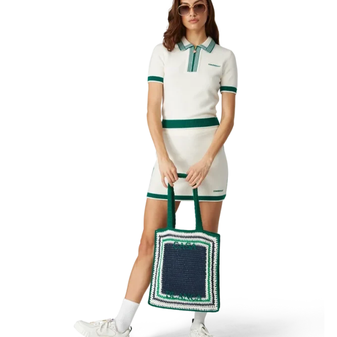 Gestreepte gehaakte tas