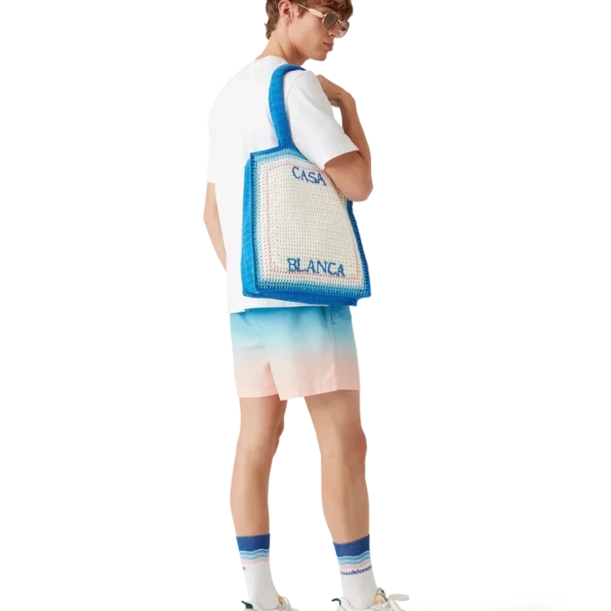 Gestreepte gehaakte tas